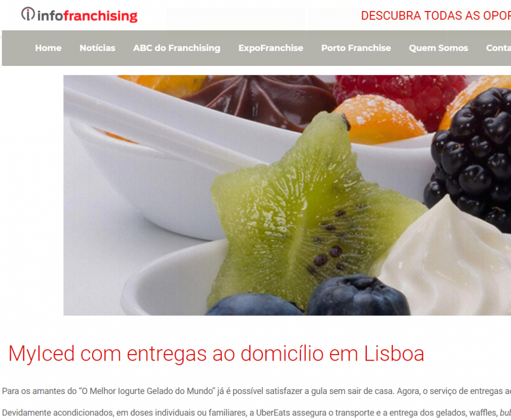 InfoFranchising, Myiced entrega via Uber Eats
