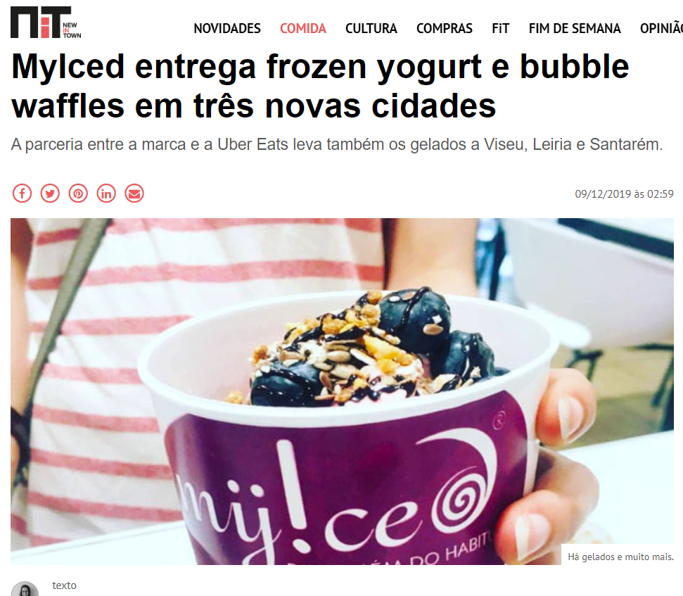 NiT - MyIced entrega frozen yogurt e bubble waffles em três novas cidades