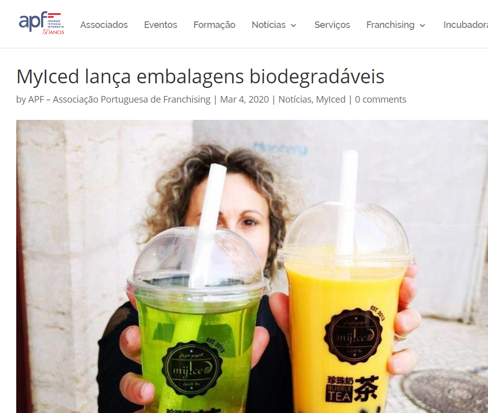 Associação Portuguesa de Franchising|MyIced lança embalagens biodegradáveis