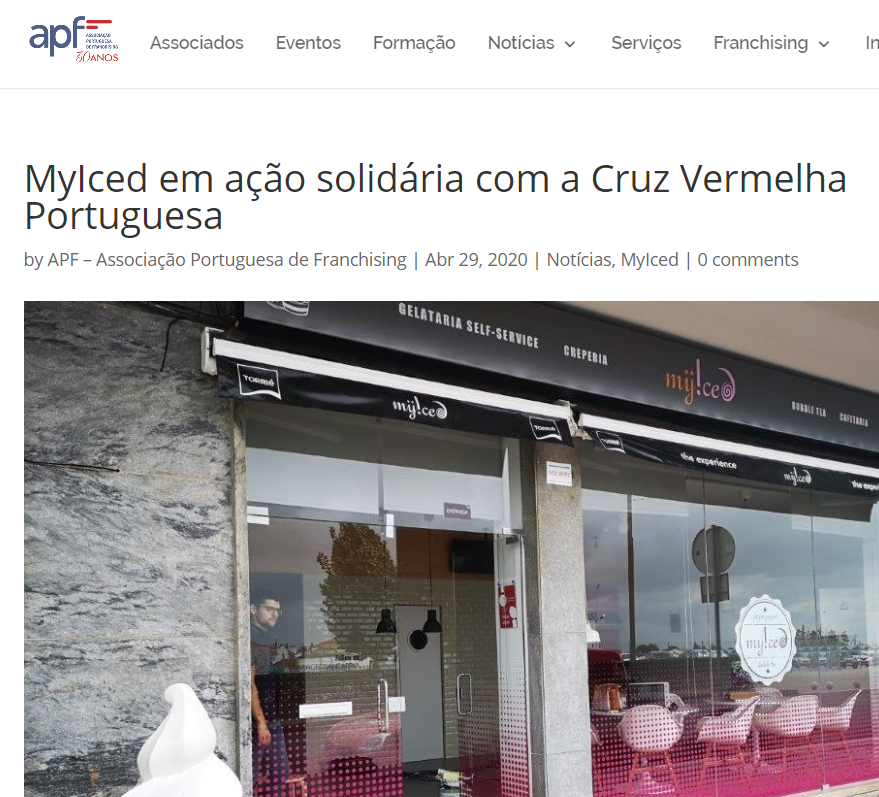 Associação Portuguesa de Franchising - MyIced em ação solidária com a Cruz Vermelha Portuguesa