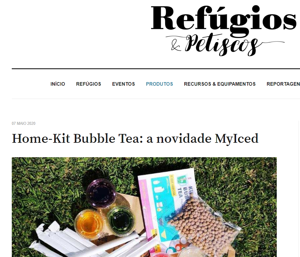 Refúgios e Petiscos - Home-Kit Bubble Tea, a novidade MyIced
