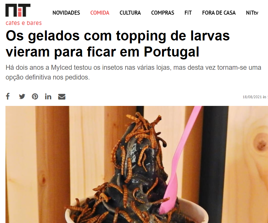 NiT - Os gelados com topping de larvas vieram para ficar em Portugal