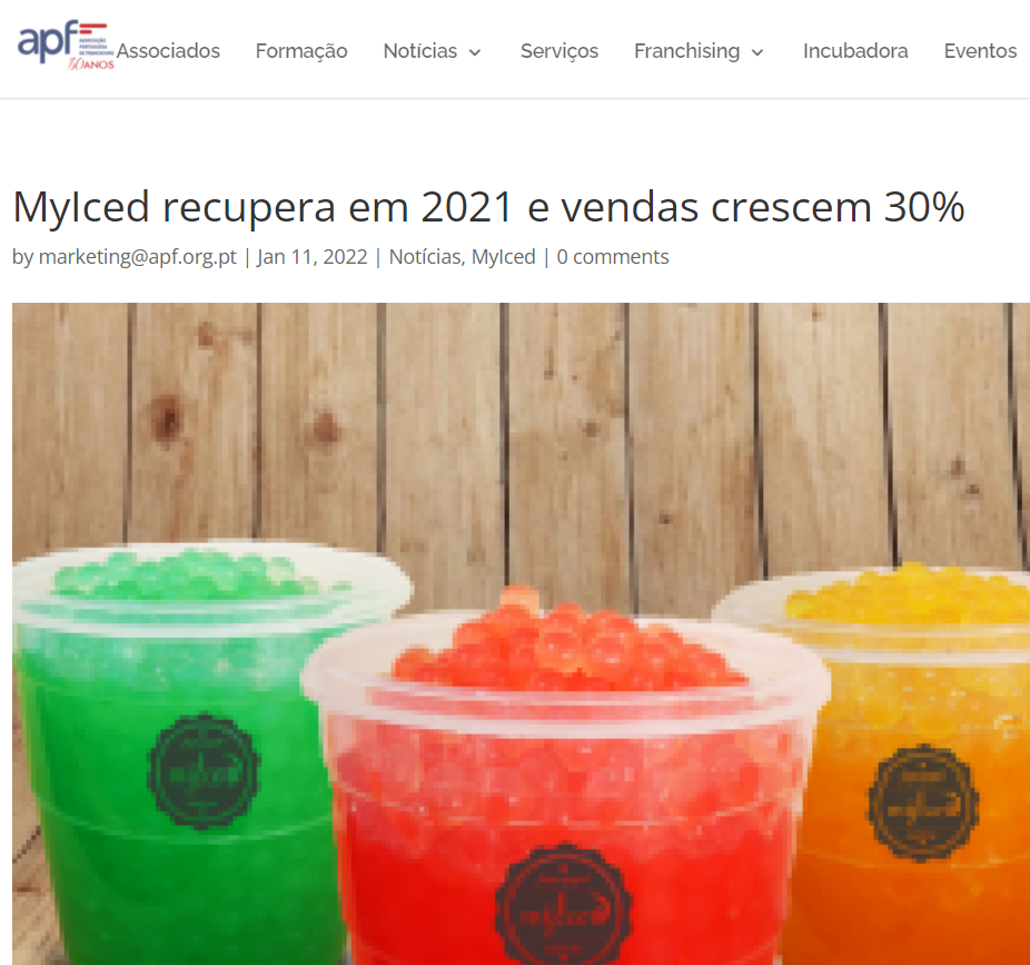 Associação Portuguesa de Franchising - MyIced recupera em 2021 e vendas crescem 30%
