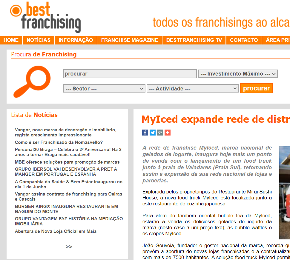 BestFranchising - MyIced expande rede de distribuição nacional